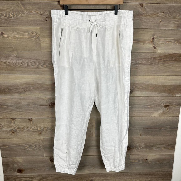 Athleta Cabo Linen Jogger Size 16 in Calla Lily White - Picture 3 of 6
